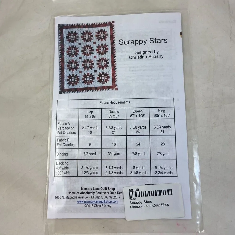#7493 Absolutely Positively Quilt Designs Scrappy Stars Quilt Pattern